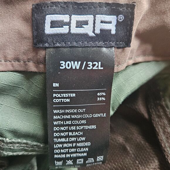 CQR Mens 30Wx32L Hiking Work Tactical Pants Ripstop Water Resistant Cargo NEW - Picture 12 of 12